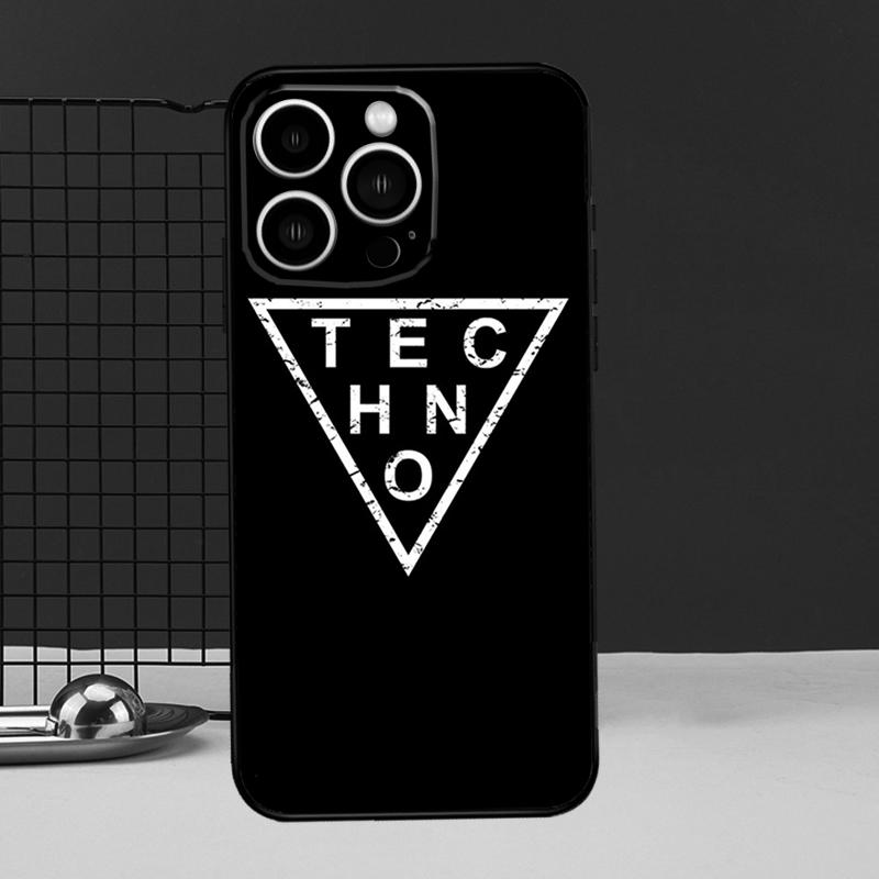 Love Techno Music Quotes Phone Case For iPhone 13 12 14 11 16 15 Pro Max Plus Mini 7 8 X XR XS Max Cover