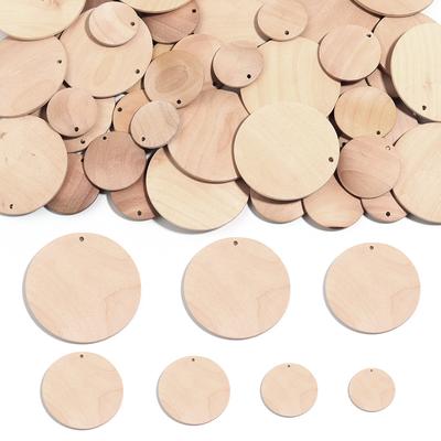 10/20 Stück/Los Flache Runde Natürliche Holzscheiben Baumstamm-Scheiben Lose Abstandshalter Perlen Für Schmuckherstellung DIY Armbänder Anhänger Zubehör
