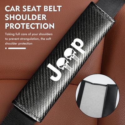 For Car Carbon Fiber Seat Belt Shoulder Cover Padding Seatbelt ProtectionAccessories Cherokee Patriot Liberty Wrangler JK