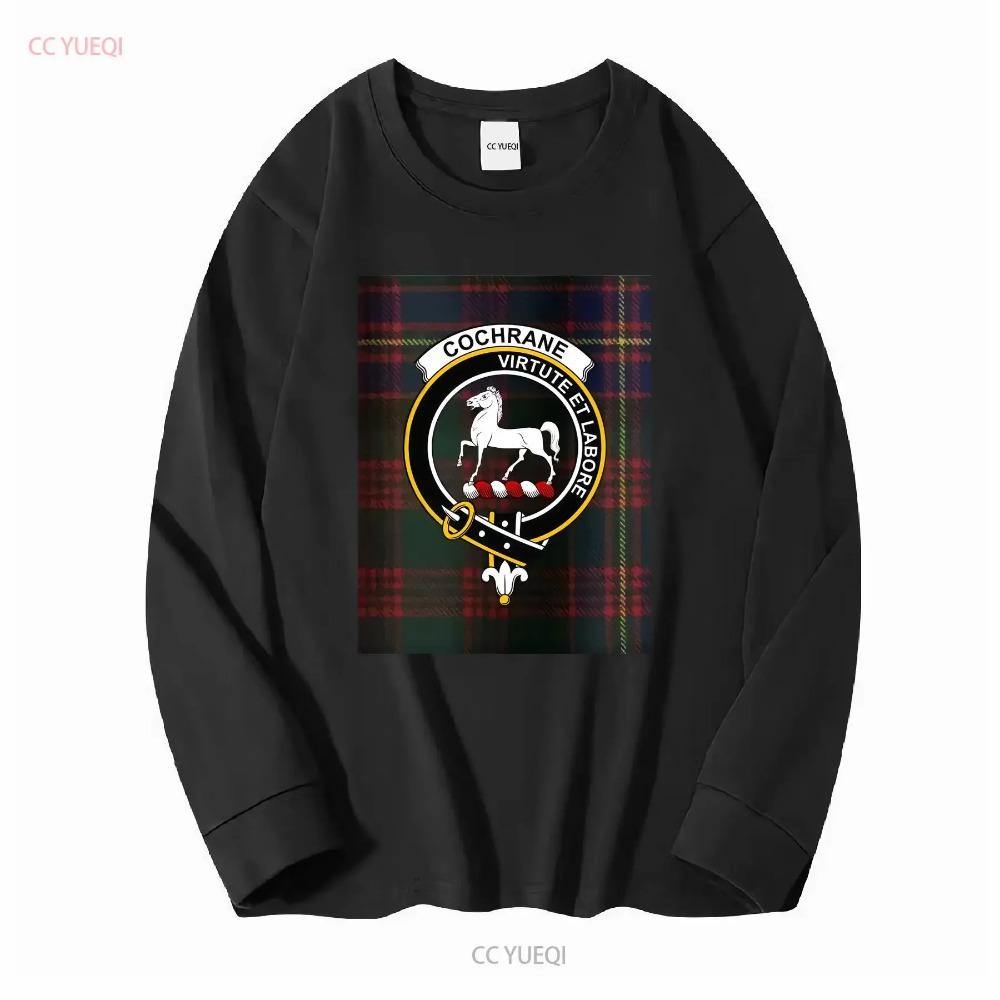 Scottish Clan Cochrane Crest T Shirt Tartan Heritage Ancestral Scot long or short sleeves vintage Washed Stretched graphic