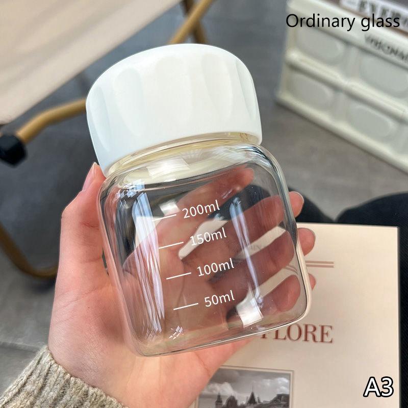 10.2Oz Mini Water Glass Bottle Clear Milk Cup Portable Reusable Drinking Cups Summer Drinkware Travel Outdoor Birthday Gifts