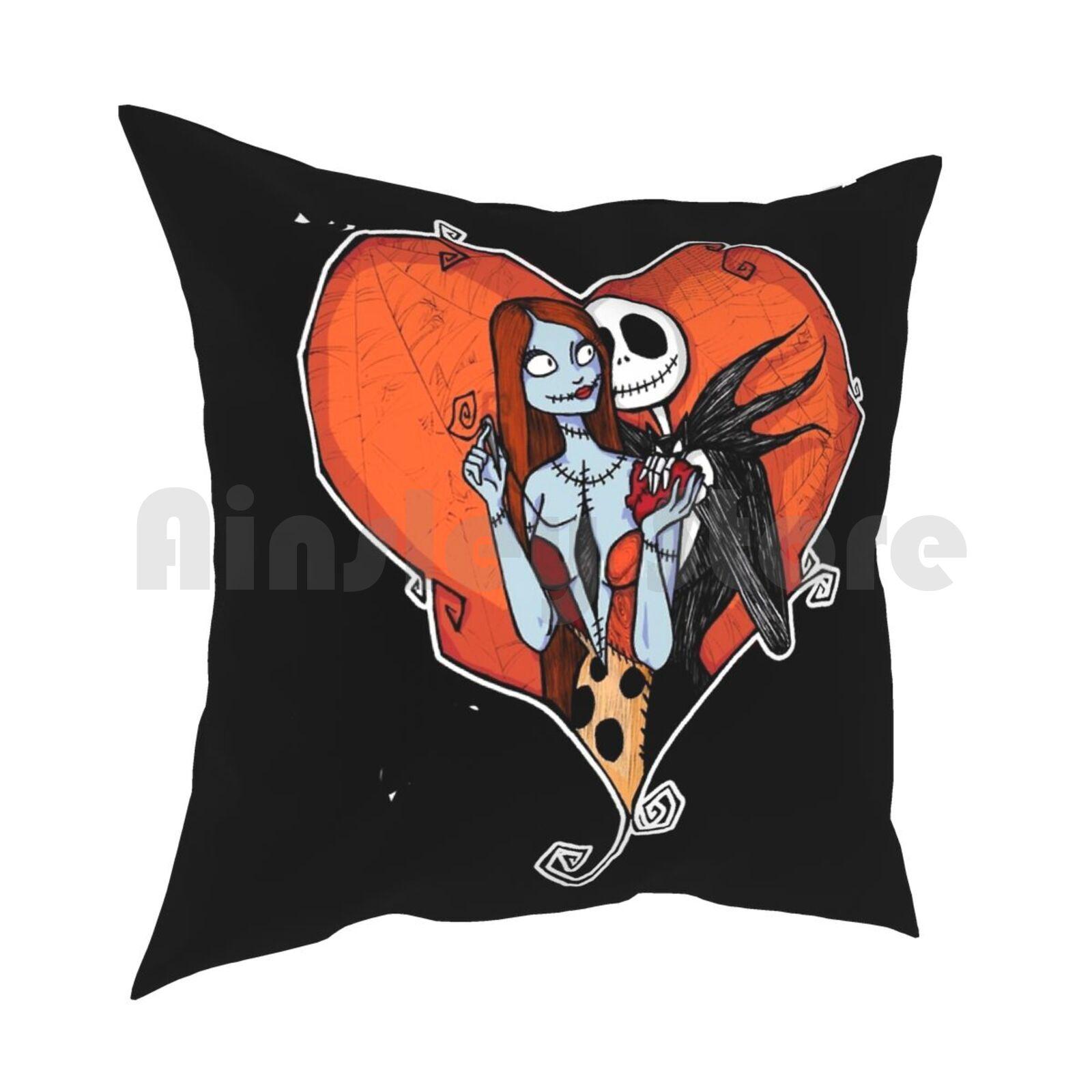 Pillow Case Printed Home Soft DIY Pillow Cover Neighbor Before Christmas Halloween Pumpkin 30cmx30cm