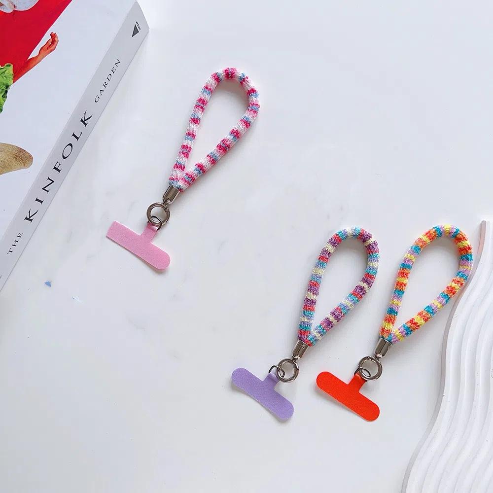 Autumn And Winter New For Mobile Phone Lanyard Colorful Camera Anti Loss Dopamine Wristband Rope Water Cup Bag Short Keychain