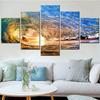 5 Pcs Sea Sunset In Waves Canvas Painting - Modular Wall Art Poster Prints for Living Room Home Decor