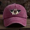 Ripped Pug Print Baseball Cap Men's Outdoor Hat Curved Brim Adjustable Peaked Hat Trend