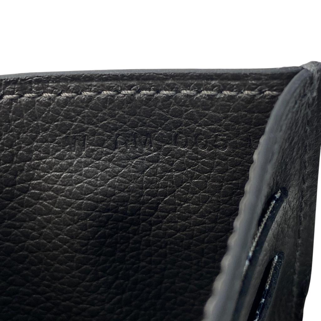 Used HERMESCard Case Black Leather Women