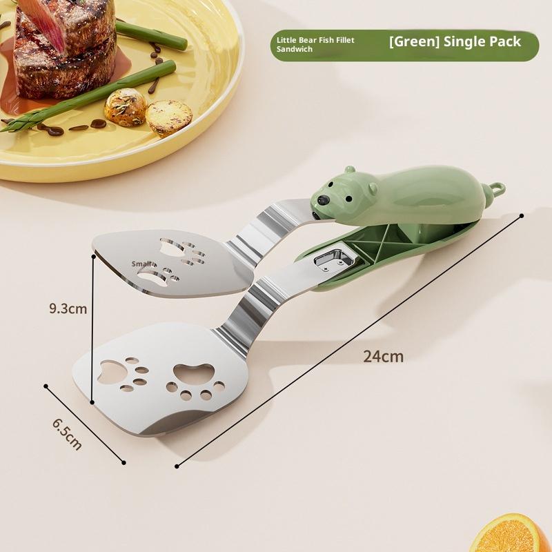 Stainless Steel Food Flipping Tongs - Multifunctional Spatula Tongs for Fish, Steak & Pancakes