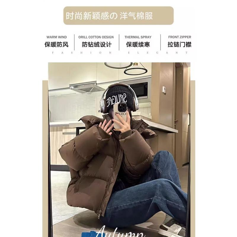 Women Short Thickened Loose Padded Cotton Coat Winter Warm Outerwear