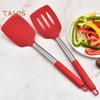 2Pcs Silicone Spatula Slotted Food Grade Heat Resistant Dishwasher Safe Frying Fish Eggs Non-stick Pot Cooking Turner Cookware Utensils Kitchen