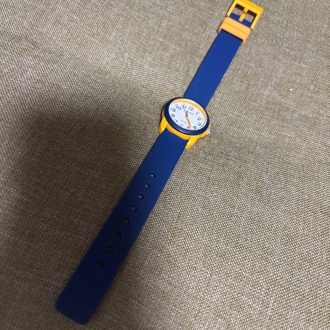 Used TIMEX watch navy yellow analog
