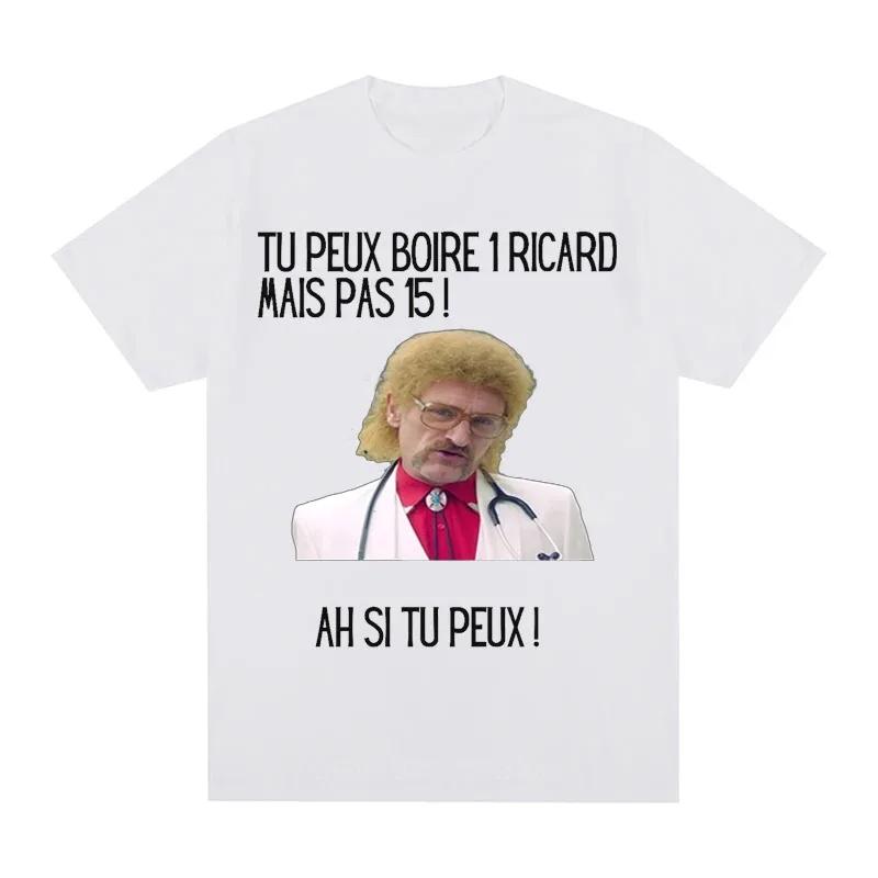 Funny Women Printed T-shirt Print You Can Drink A Ricard But Not 15 Graphic Black Classic Tops Summer Short Sleeve Premium Tees