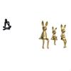 Abstract Bunny Family Sculpture Modern Figurine Decorative Statue Collectible Ornament for Living