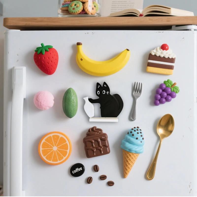 1Pcs 3D Printed Kitten Vase Simple Figure Desktop Decoration Refrigerator Magnets