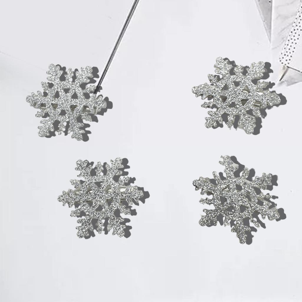 Snowflake Barrettes Studded Christmas Glitter Elegant Snowflake Hair Clip Christmas for Women, Snowflake