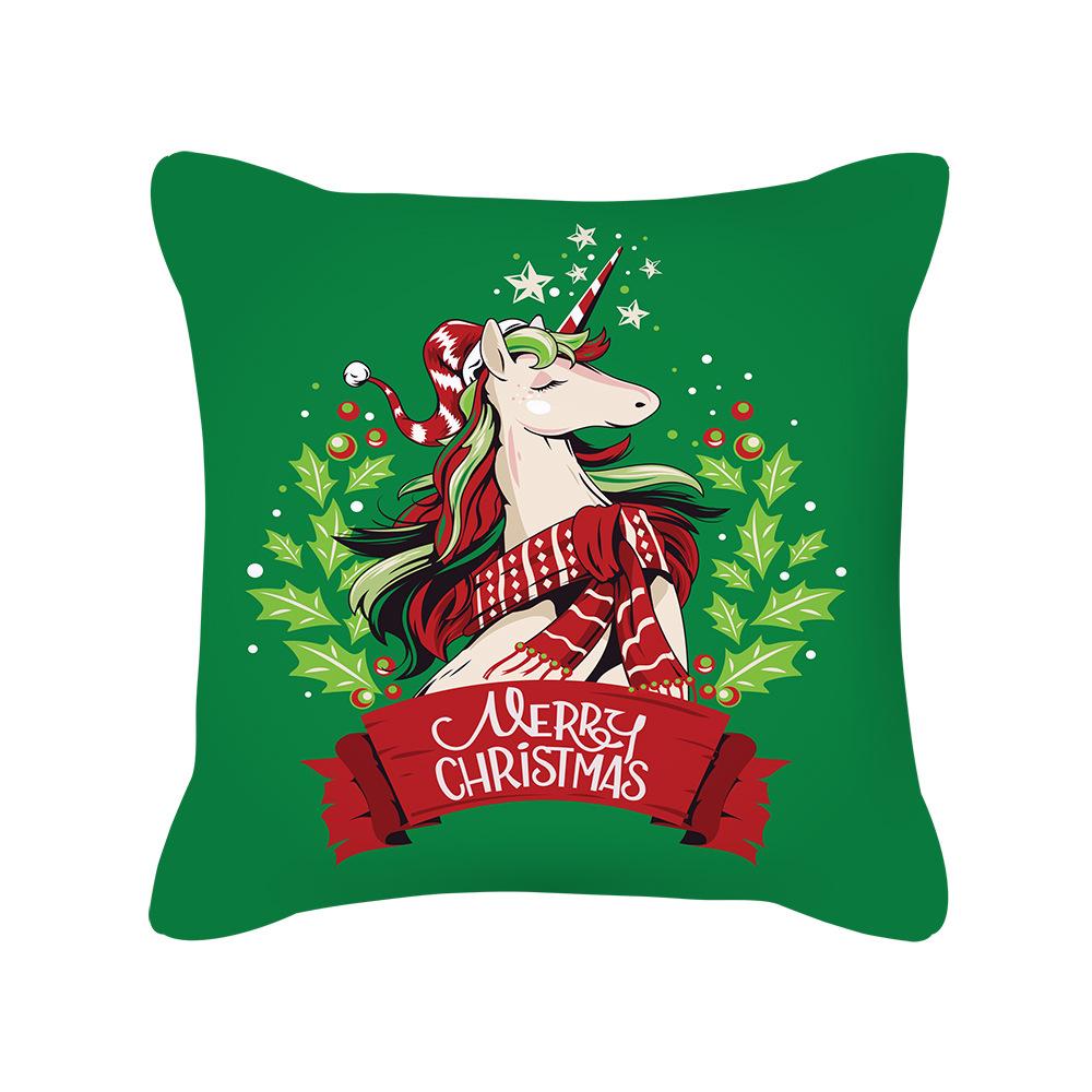 New Cartoon Christmas Pillow Cover Holiday Gift Square Cushion Cover Cushion Cover Pillow Cover