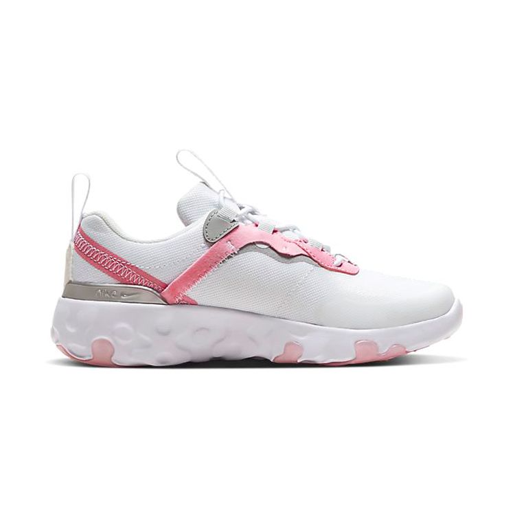Nike React Element 55 Comfortable Sports Shock Absorption Non-Slip Low-Top Kids Running Shoes Kids Running Shoes Pink White CK4082-102
