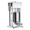 Elektrischer Wurstfüller, 10 kg / 22 lbs Vertikaler Fleischfüller mit stufenloser Geschwindigkeitsregelung, Edelstahl-Wurstfüllmaschine, Fußpedal & 4