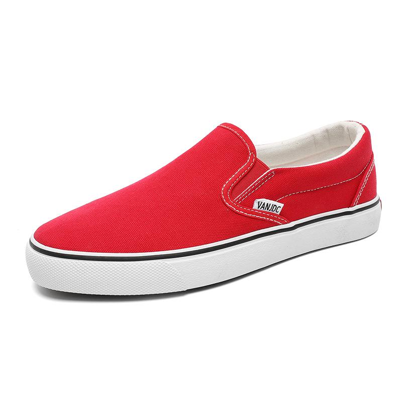 2025 Spring Classic Slip-On Shoes: Women's Low-Top, Solid Color & Men's Korean Style Canvas Shoes