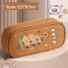 Capybara Double Layer Pencil Case: Large Capacity Cartoon Stationery Box for Elementary School