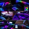 Universal Symphony Rainbow LED Car Environment Light RGB Neon Full Color Streamer Acrylic Strip Interior Atmosphere Light APP