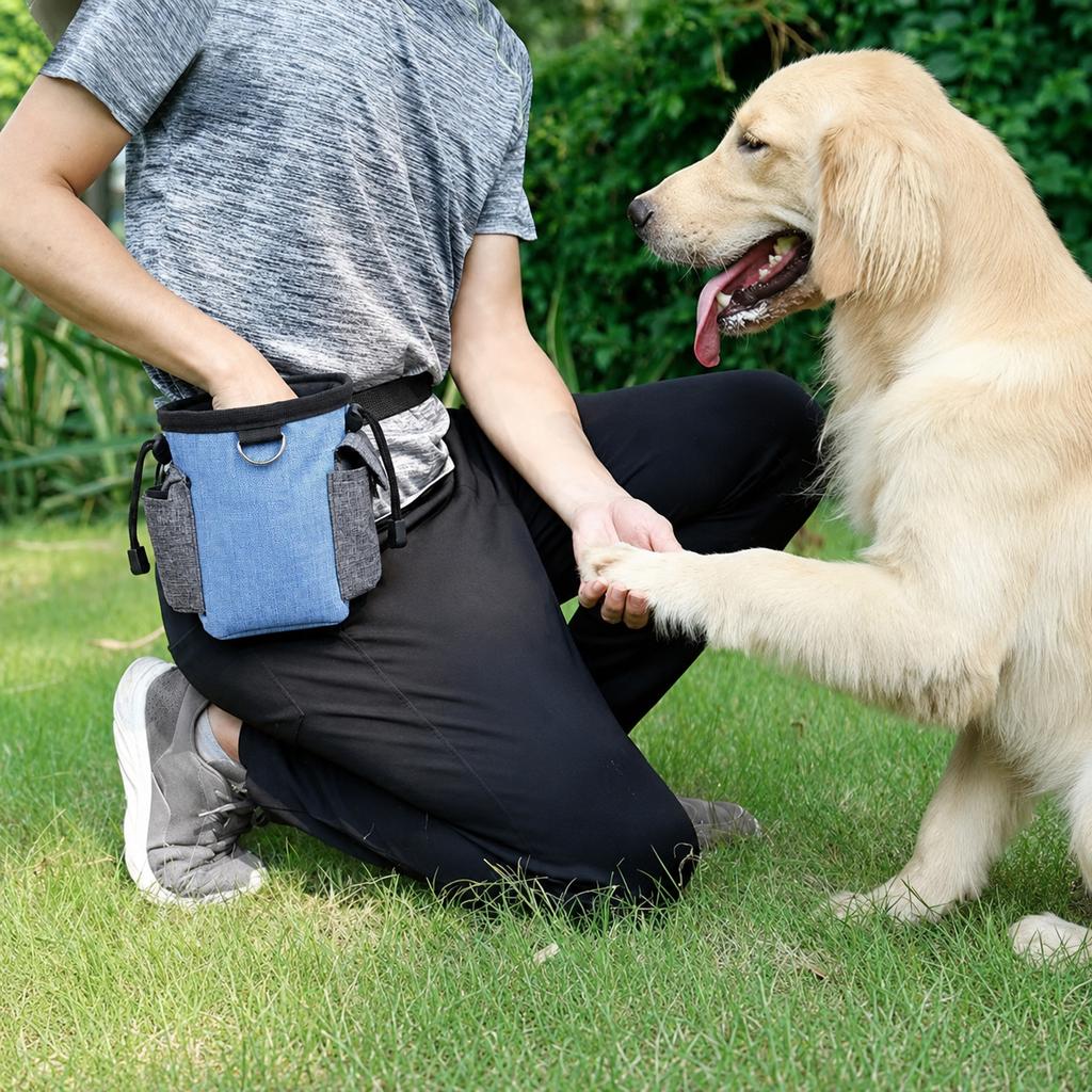 Waterproof Dog Treat Pouch With Poop Bag Dispenser Adjustable Belt Pet Training Food Bag For Outdoor Walking
