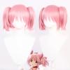 Madoka Kaname Cosplay Wig High Quality Pink Short Clip Ponytails Hair Party Anime Puella Magi Madoka Magica Cosplay Wigs