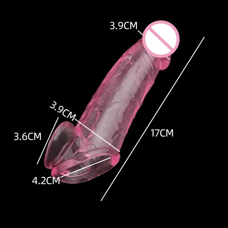Sexy Toys Penisring Penisvergrößerungshülse für Peniskondome für Männer Wiederverwendbares Kondom Cock Sleeve Extender Ejakulationsverzögerung
