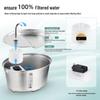 Automatic 304 Stainless Steel Cat Water Fountain with Faucet and Transparent Oval Design