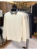 Men's Faux Two-Piece Autumn/Winter Knit Sweater with Shirt Collar - Casual Base Layer for Middle-Aged Dads
