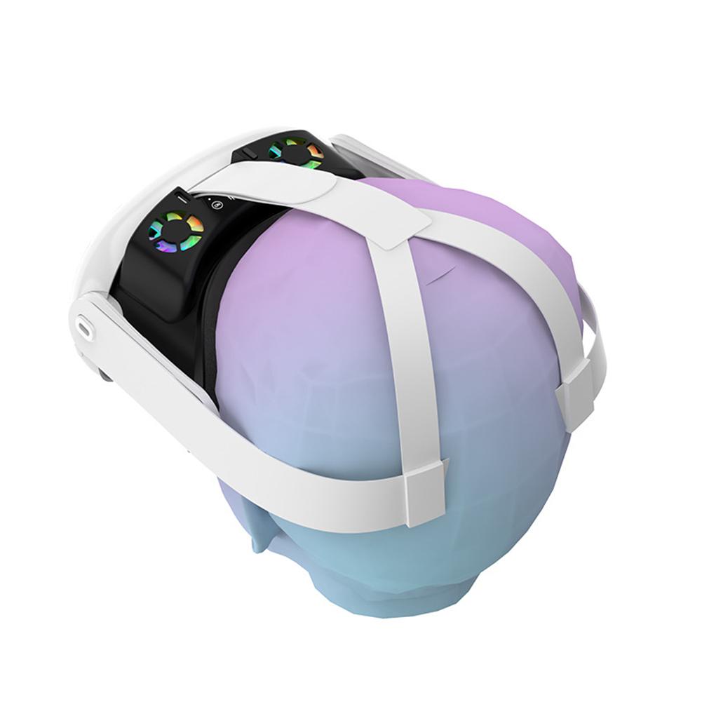 Face Cover with Cooling Fan Facial Interface Radiator Rechargeable Cool Mask with Anti-Leakage Nose Pad for Meta Quest 3