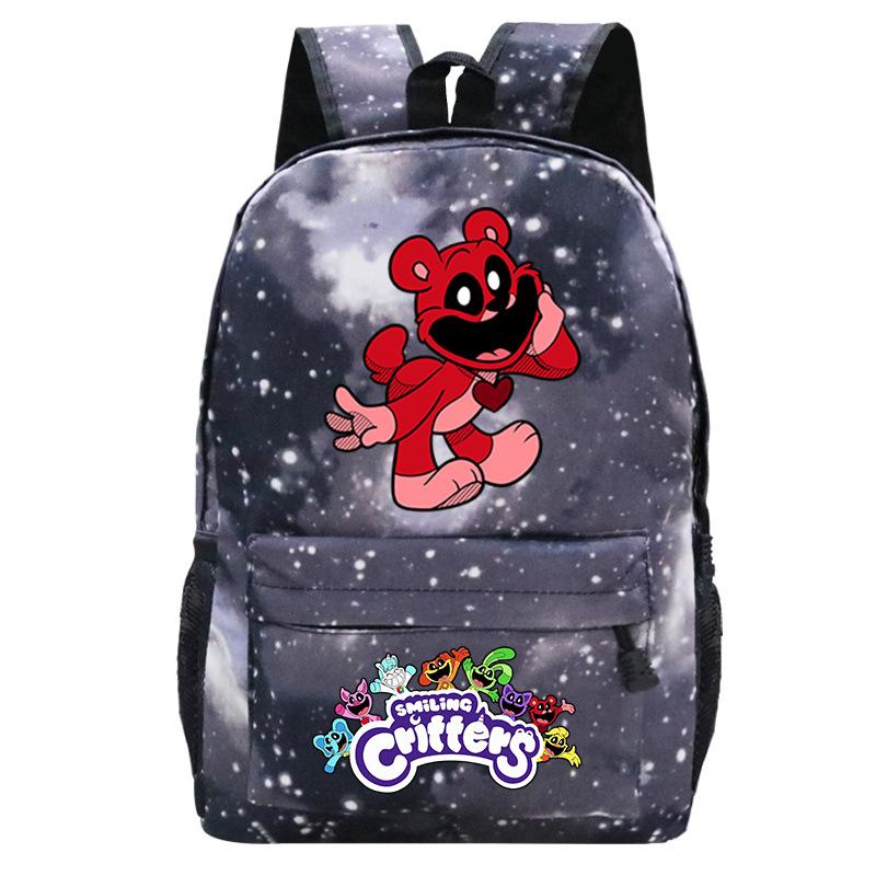 Cartoon Printed Children'S Backpack, Animation Schoolbag, Male And Female Primary And Secondary School Students Outdoor Travel Backpack