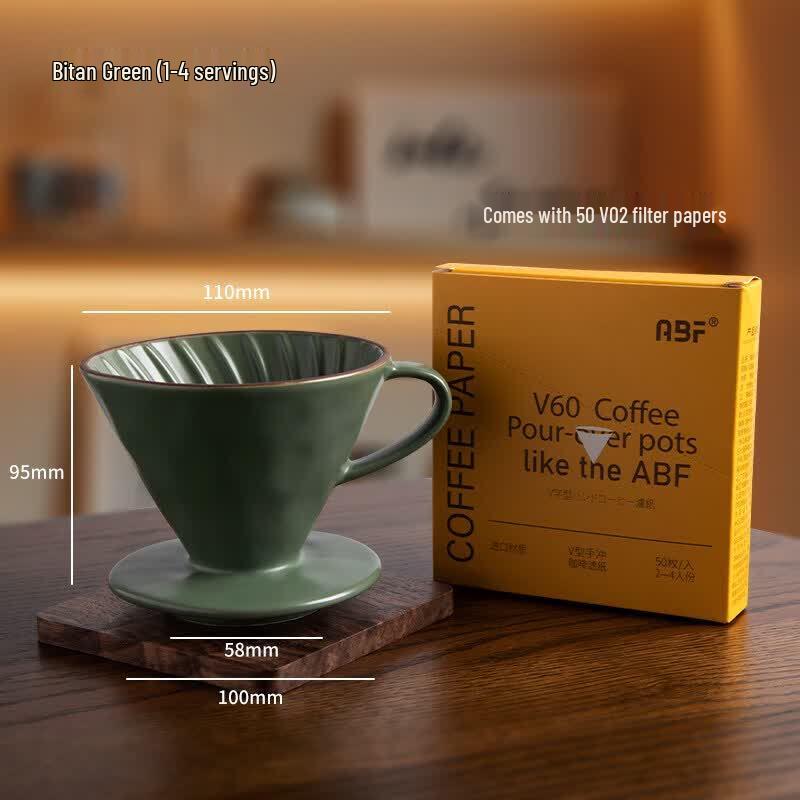 Qiwai Ripple Ceramic V60 Pour-Over Coffee Set