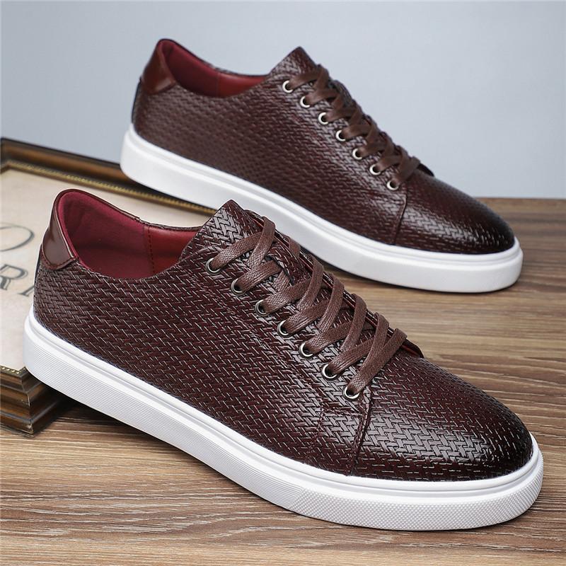 Fashion New Luxury Designer Men's Knit Pattern Lace Up Business Leisure Shoes Male Walking Dress Wedding Footwear Zapatos Hombre