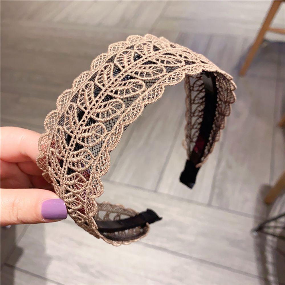 Fashion Design Make up Temperament Resin Korean Style Hair Wear Women Hair Accessories Wide Side Hairband Lace  Leaves Headband