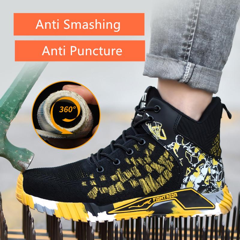 anti-slip work shoes high man safety shoes steel toe cap industrial work boots for women cheap man safety sneakers 48 49 50