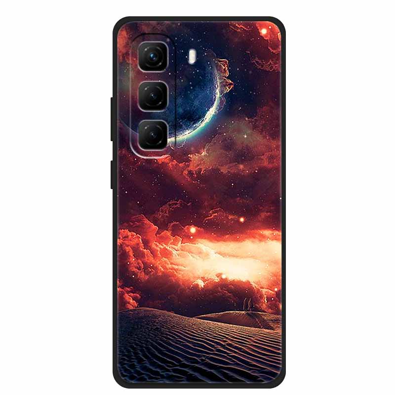 Per Custodia Infinix Hot 50 5G Fiori Morbido Silicone TPU Antiurto Custodie per Telefono per Infinix X6720 Animali Lupo Cool Copertura Protettiva