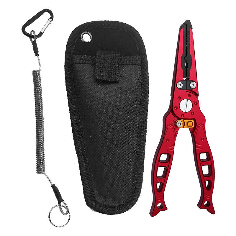 Fish-Shaped Aviation Aluminum Fishing Pliers with Split Ring and Line Cutter