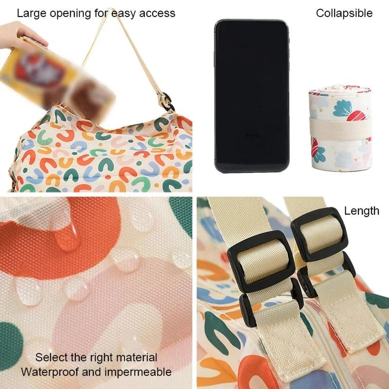 Large Foldable Shopping Bag for Grocery Shopping Travel Shoulder Bag, Portable, Thickened, Eco-friendly Supermarket Shopping Bag