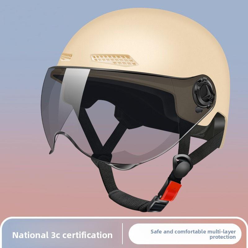 Helmet, Electric Car, Men's and Women's ABS Half Helmet, Sun Protection, UV Protection, Cycling Helmet, Summer Breathability