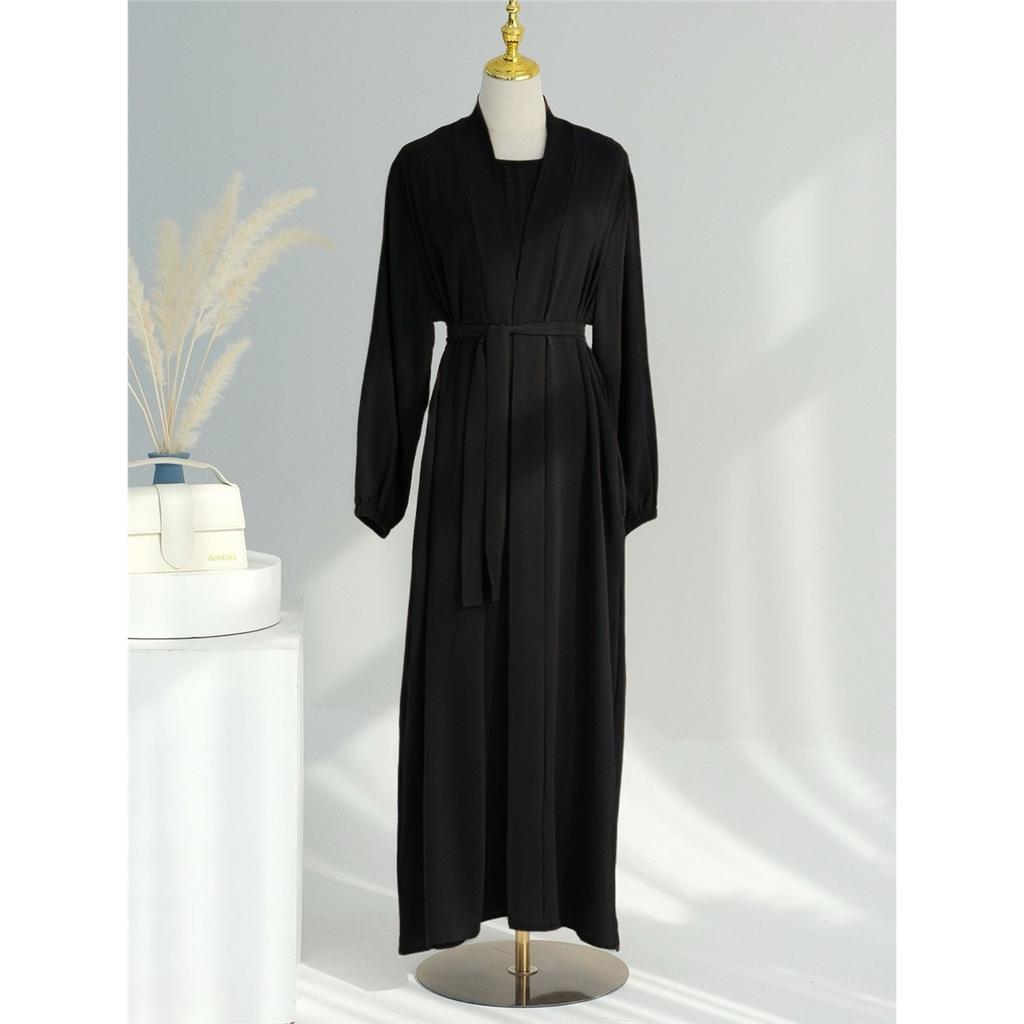 Dame muslimsk kåpe ensfarget todelt lang kjole