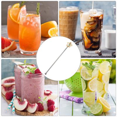 Stainless Steel Swizzle Stick Bar Kit Cocktail Drinking Stirrer Skewers Juice Muddler Long Handle Ice Spoon Multi