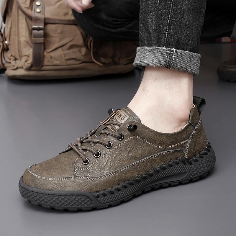 FashionClassic мужские кроссовки нескользящие повседневные туфли из натуральной кожи — фото 4