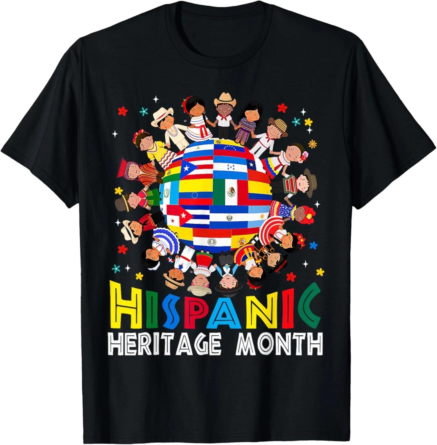 Hispanic Heritage Month Earth Childs Latin Flag unisex T-Shirt M