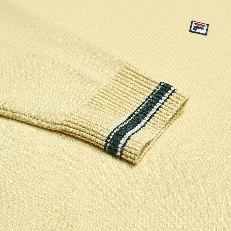 Fila Tennis Simple Classic Retro Sports Casual Versatile Comfortable Knitted Sweater Women Sweater Water-Yellow A11W613401FYE