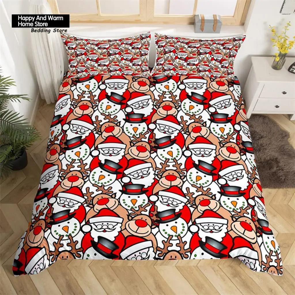 Christmas Tree Santa Claus Duvet Cover Twin King Queen Boys Christmas Bedding Set Polyester Botanical Racing Car Comforter Cover