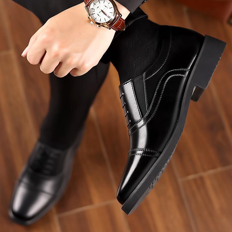Men's Formal Leather Shoes Men's Business Leather Shoes New Leather Single Shoes Office Commuter Wedding Shoes