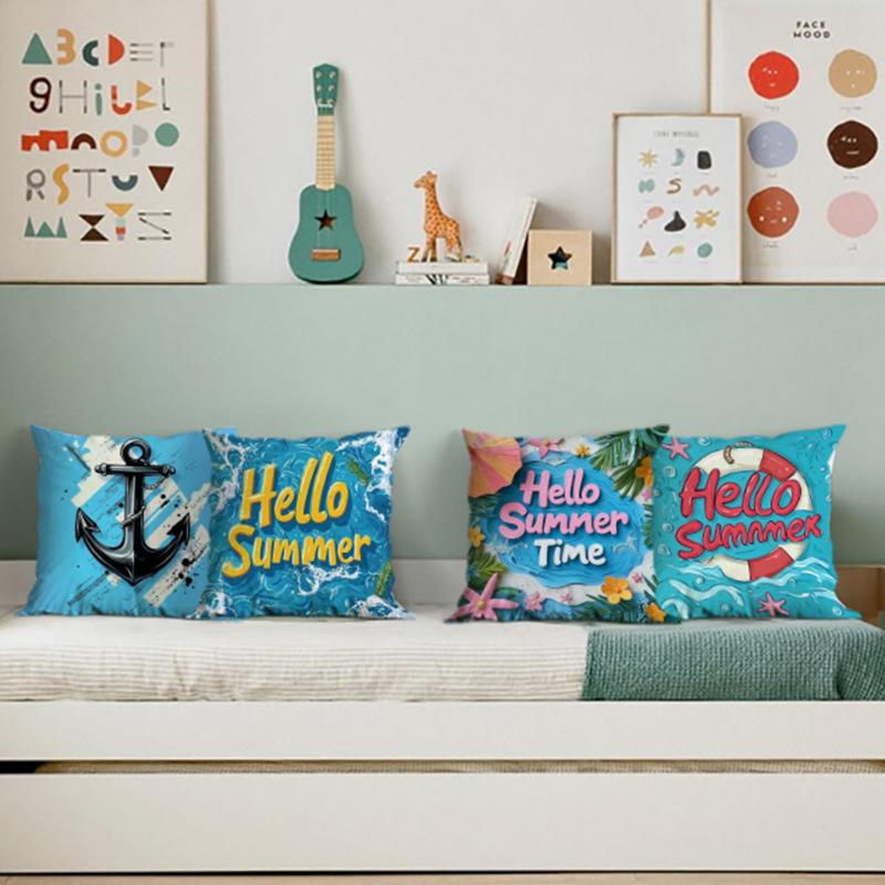 High Definition Printed Letters Pillow Cover Outdoor Vacation Atmosphere Living Room Bedroom Sofa Cushion Lumbar Cushion Cover