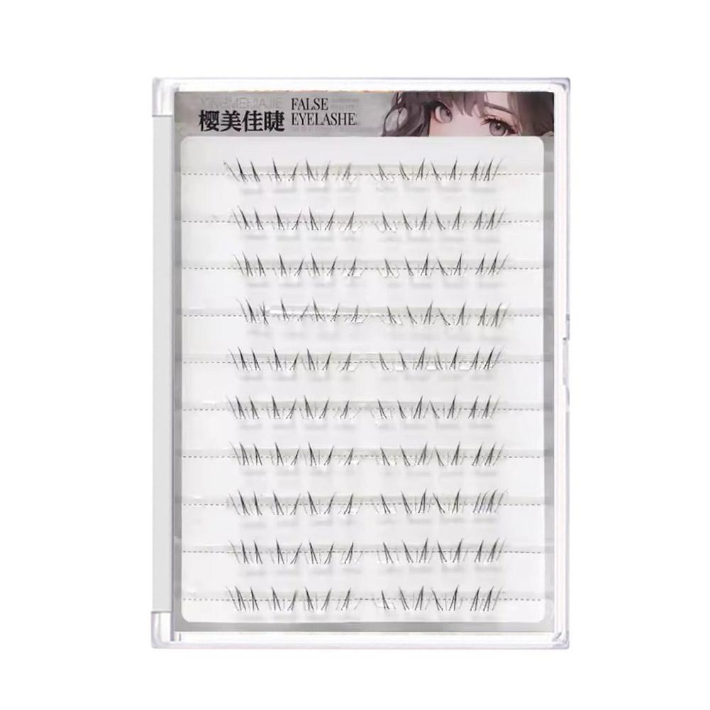 4-6mm Einzelne untere Wimpernbüschel Ohne Kleber C-Schwung Schwarze untere Wimpern Selbstklebende Wimpernverlängerungen Cosplay DIY Make-up