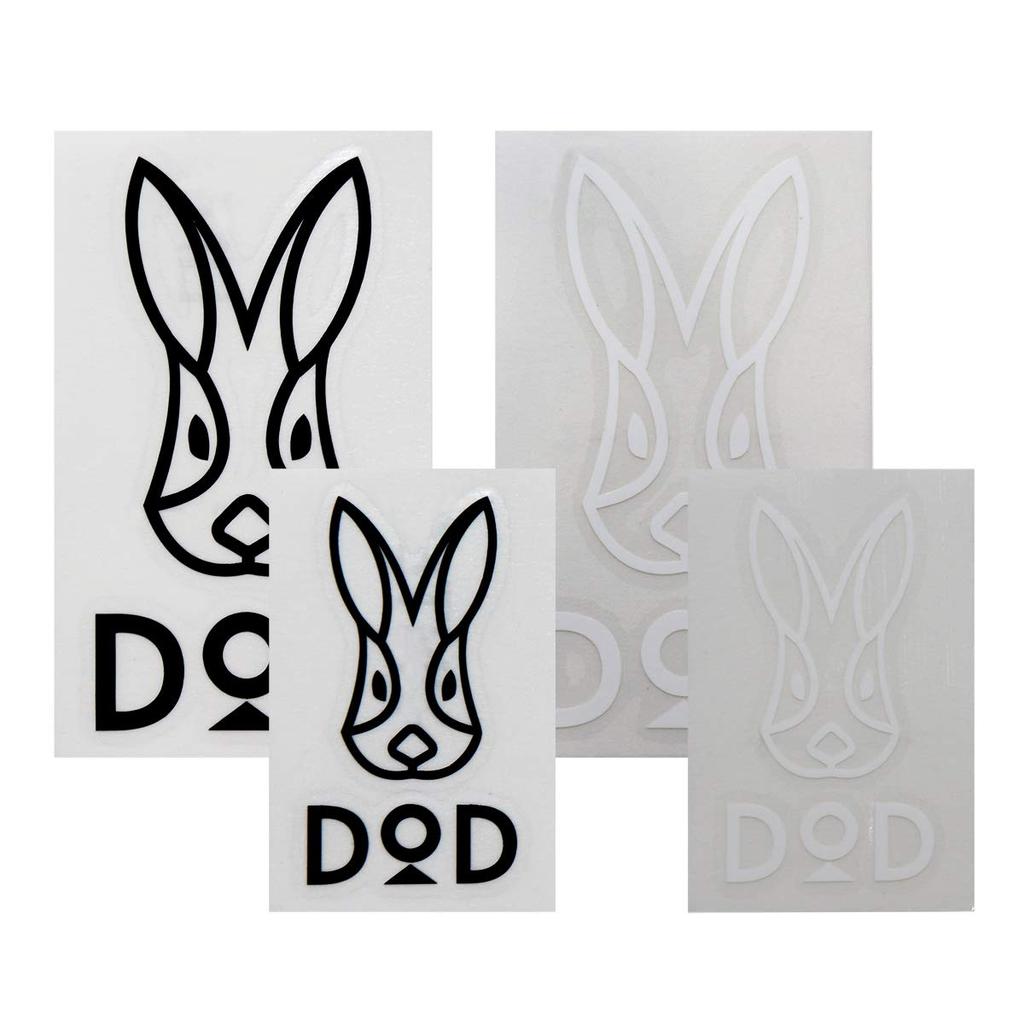 DOD (D.O.D.) Logo Sticker Set of 4 (S&M), Outdoor Weather-Resistant Type, ST1-658-BW