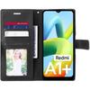 Coque + 2 Verres Trempés pour Redmi A1+/A2+ / A1 Plus/A2 Plus - Coque Effet Cuir Noir/Marron Bicolore